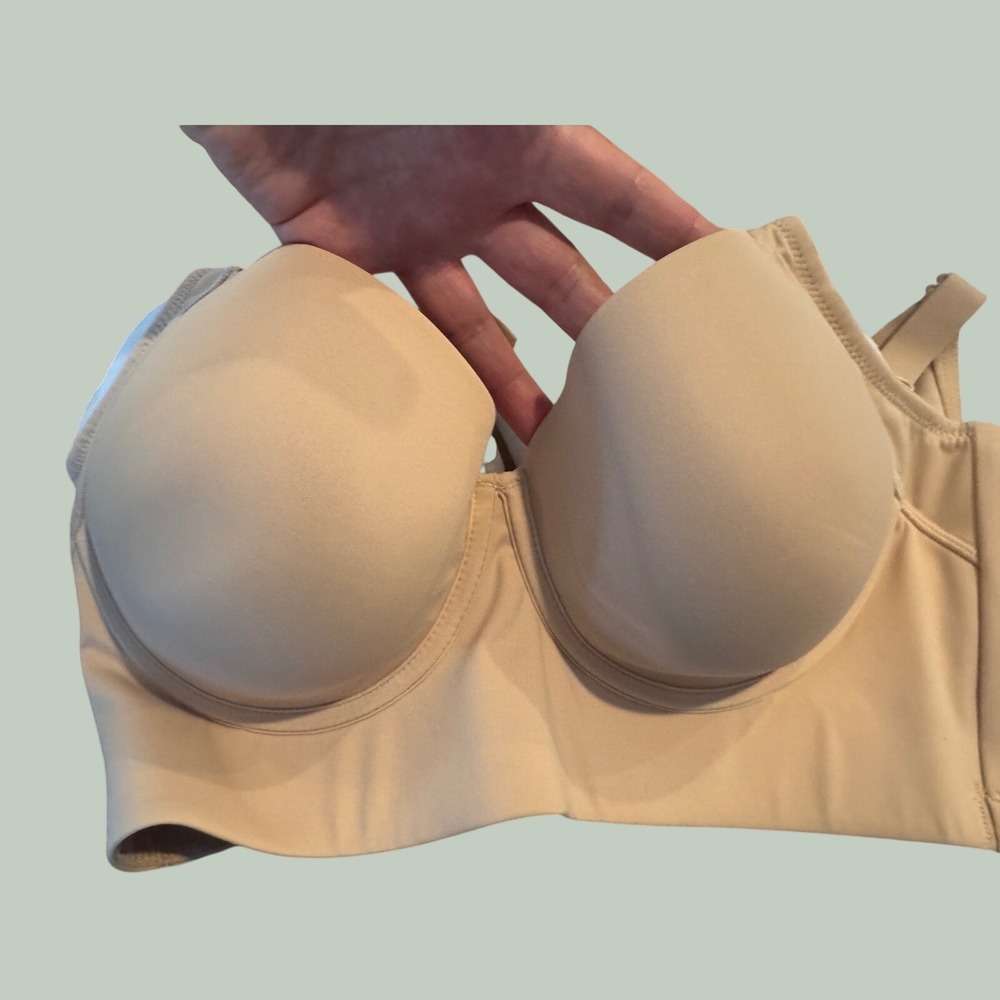 Shapellx Beige Strapless Longline Underwire Bra Nude Seamless 40C